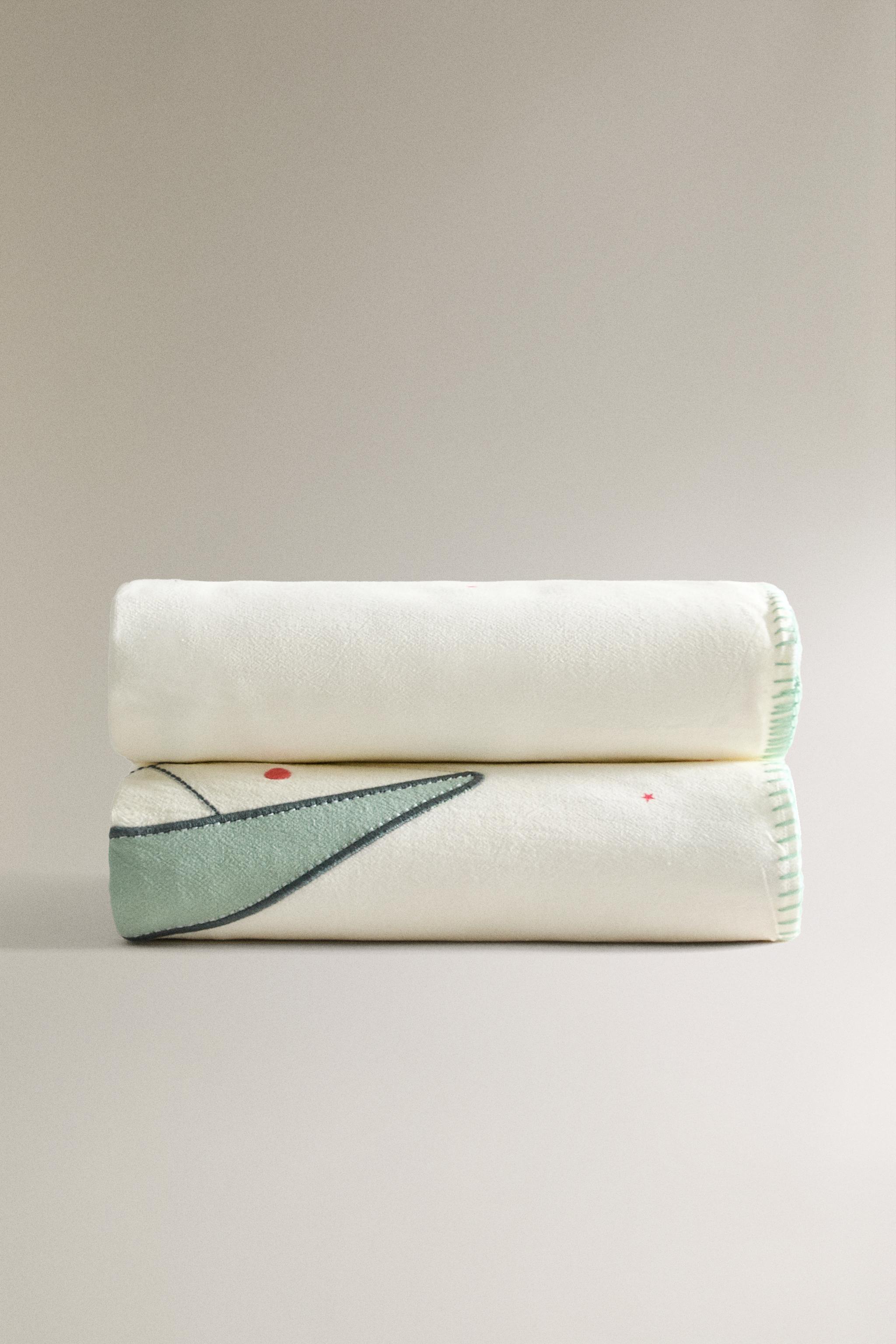 COUVERTURE ENFANT COTON APPLIQUE ESPACE